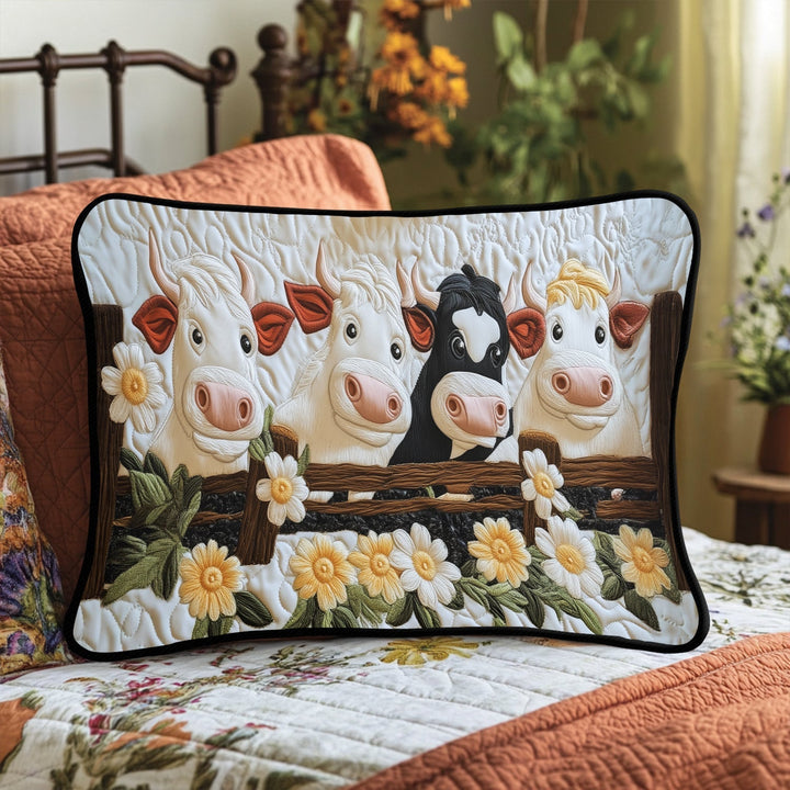 Meadow Moo Quilted Bedding Pillow Case