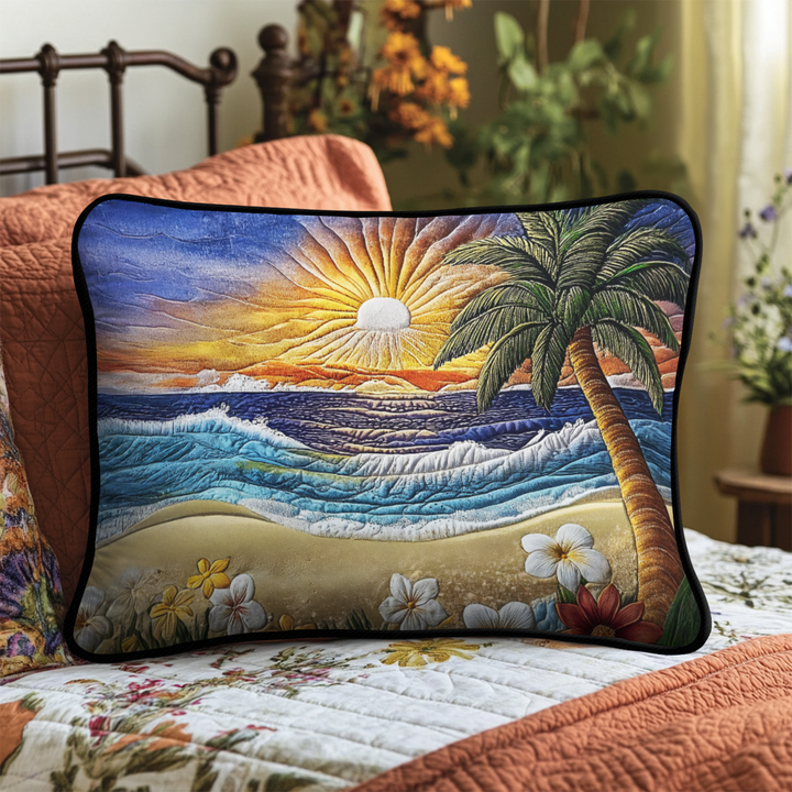 Tranquil Waves Quilted Bedding Pillow Case