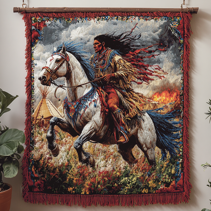Native Horse Woven Sofa Blanket