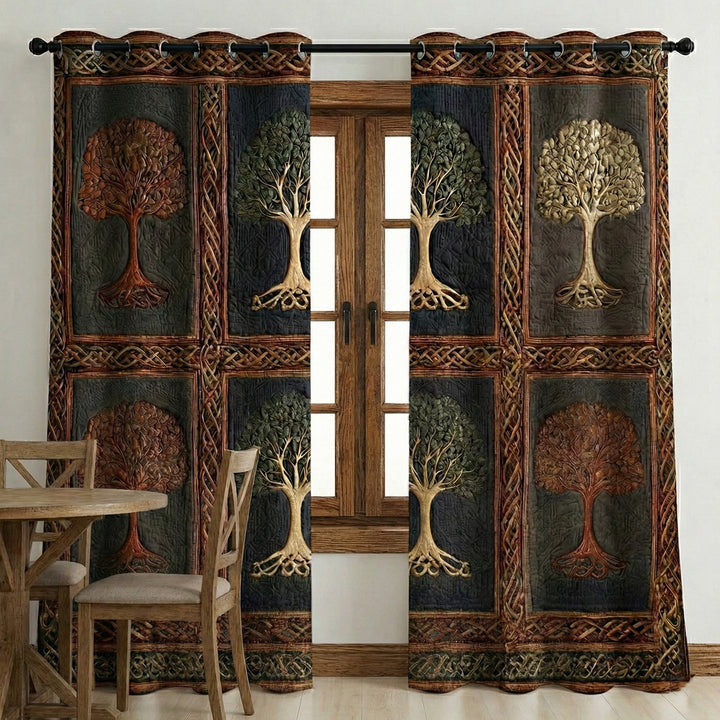 Nature Roots Quilted Curtains