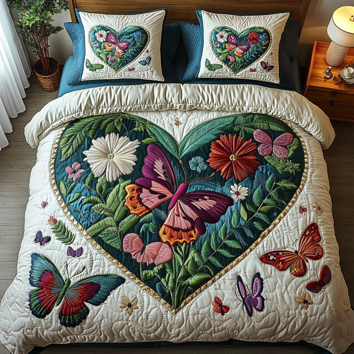 Nature Embrace 3-Piece Quilted Bedding Set