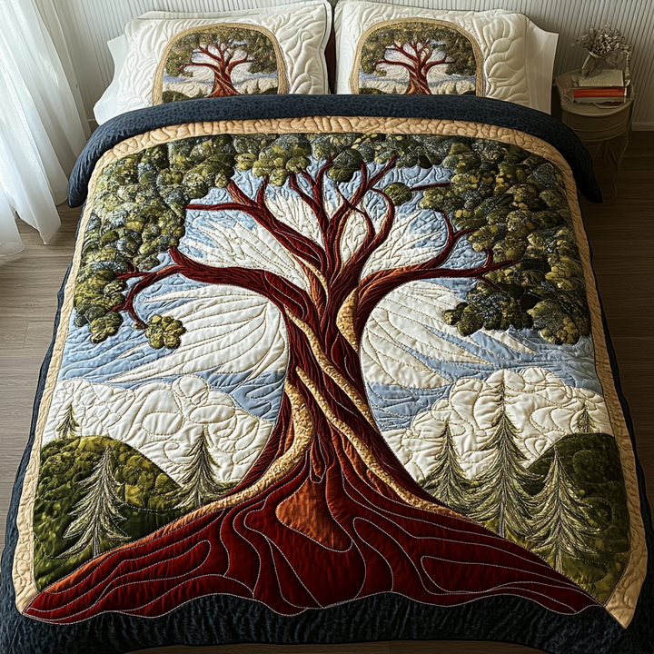 Nature Embrace 3-Piece Quilted Bedding Set