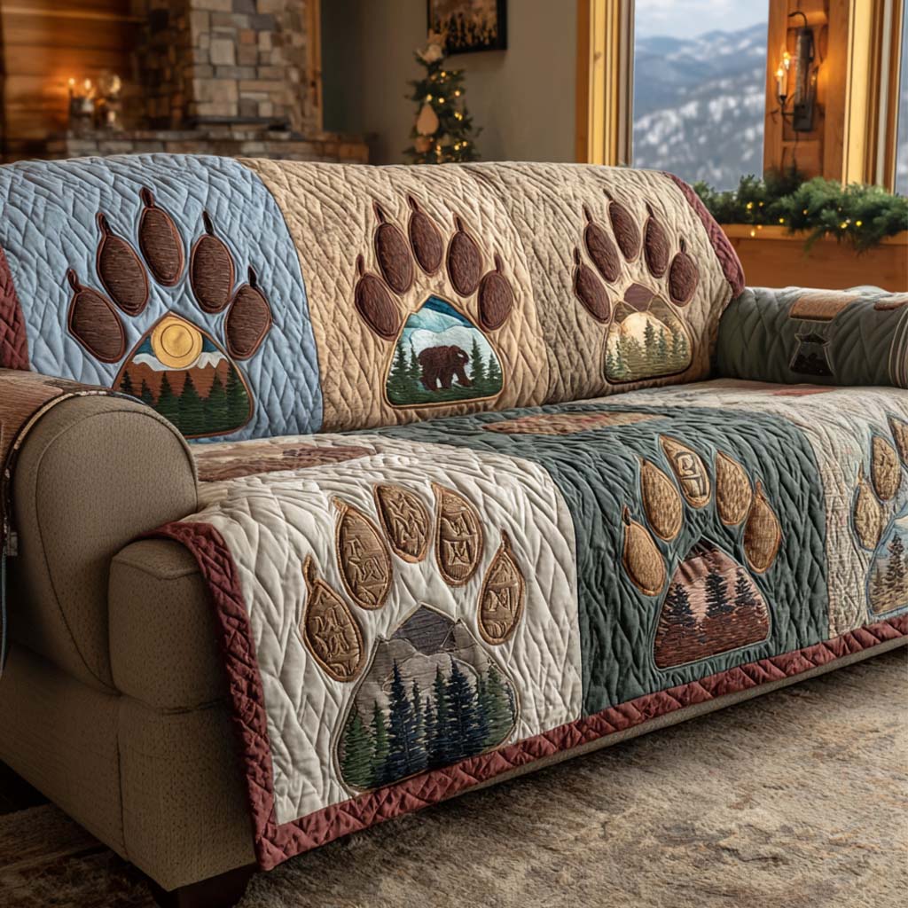 Bear Quilted Sofa Cover