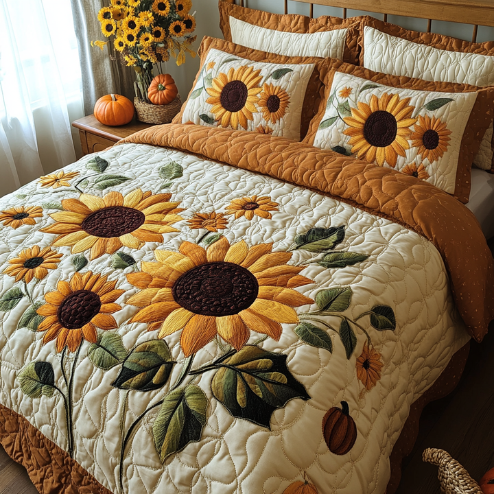 Nature Glow 3-Piece Quilted Bedding Set