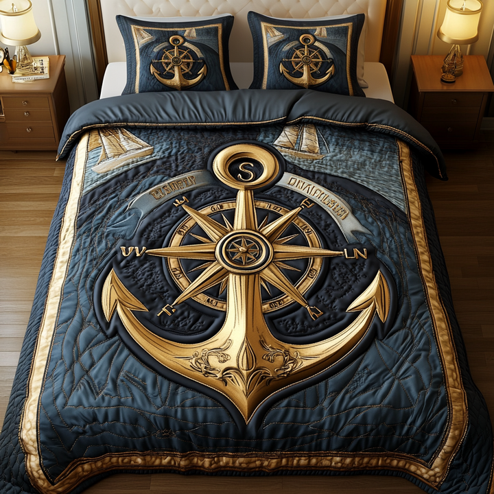 Nautical Dreams 3-Piece Quilted Bedding Set