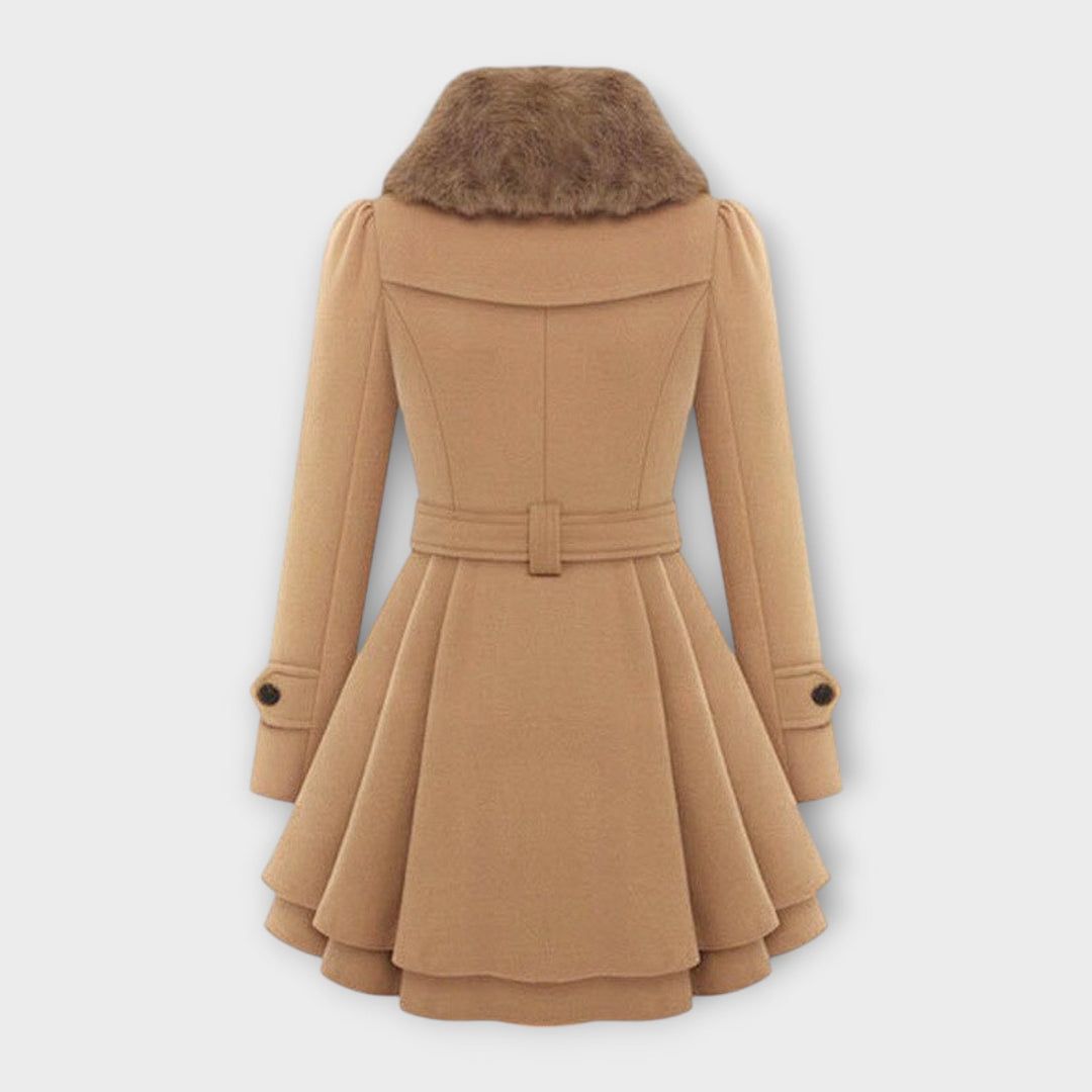 Emma - Elegant coat with a faux fur collar