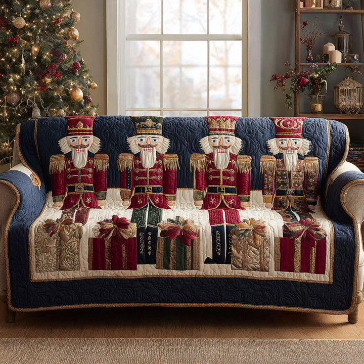 Nutcracker Parade Quilted Sofa Cover