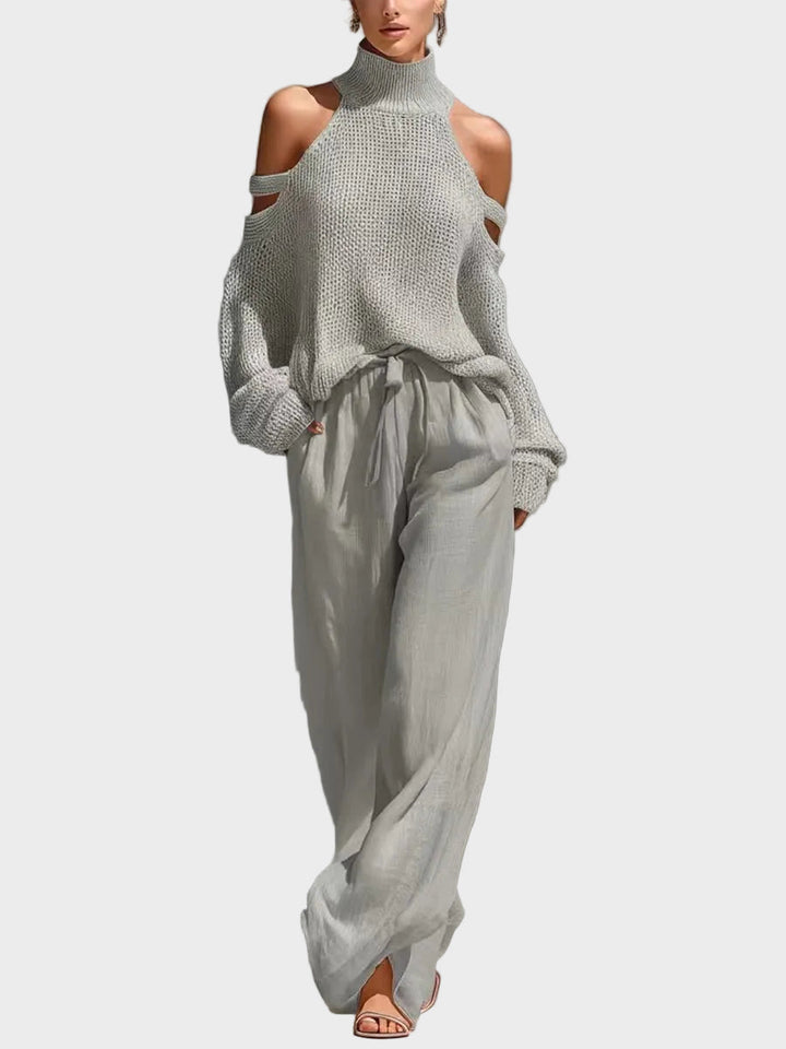 Sara - Modern set made of knitwear and linen