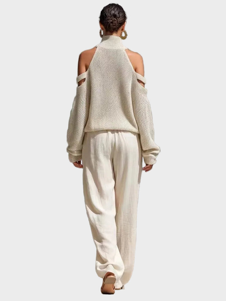 Sara - Modern set made of knitwear and linen