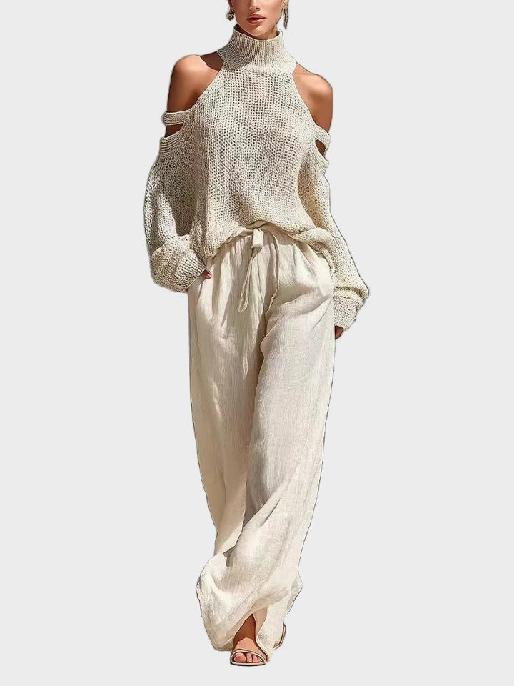 Sara - Modern set made of knitwear and linen