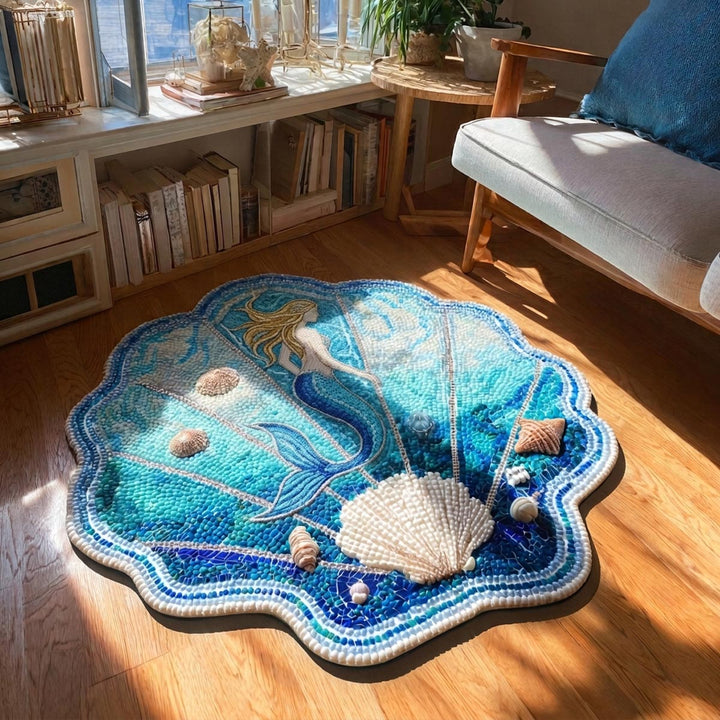 Ocean Bloom Custom Shape Area Rug