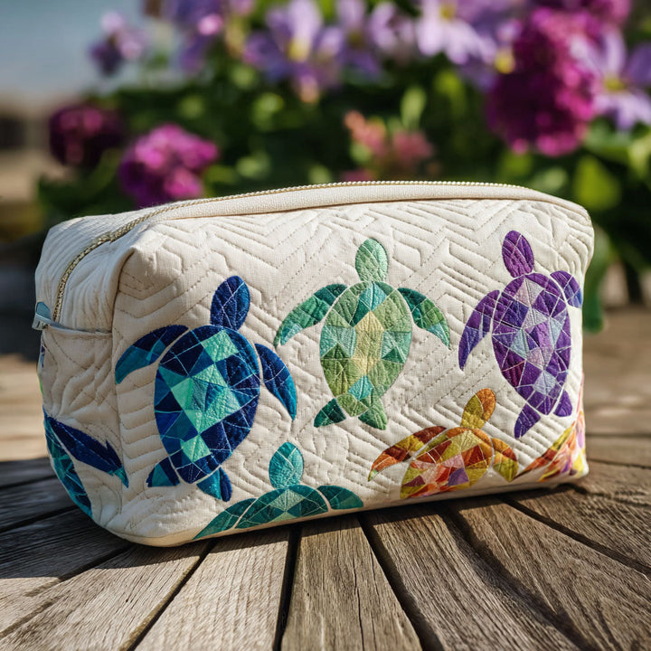 Ocean Drift Quilted Makeup Bag
