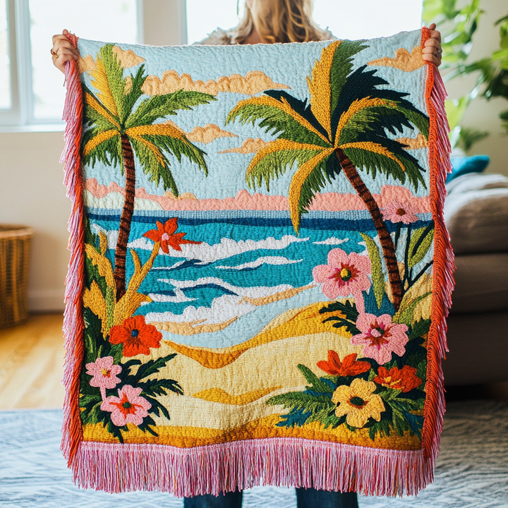 Ocean Horizon Woven Sofa Blanket