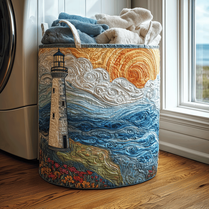 Ocean Light Quilted Laundry Basket