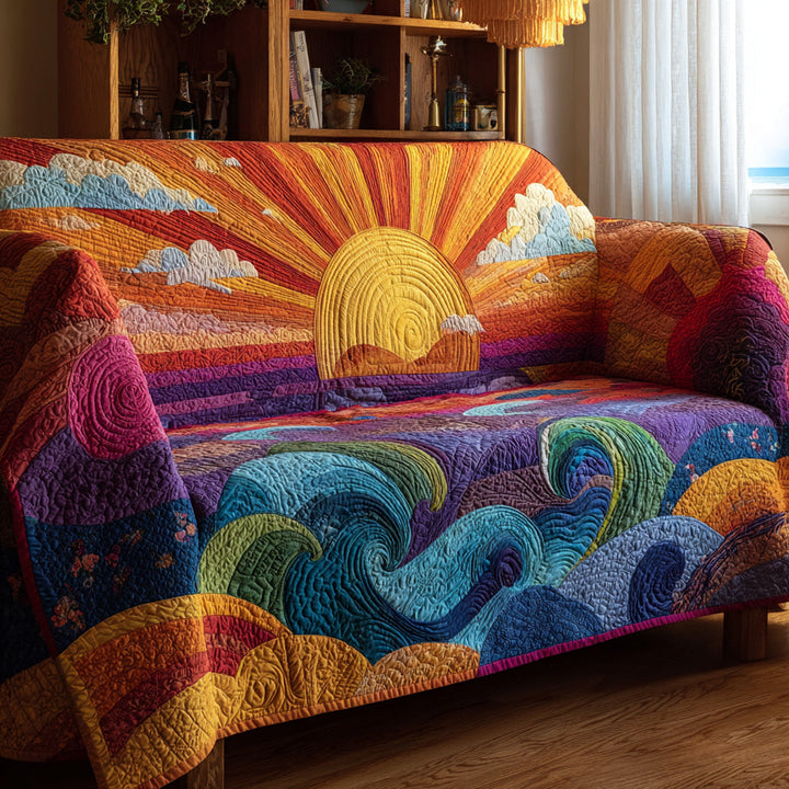 Ocean Radiance Quilted Sofa Cover