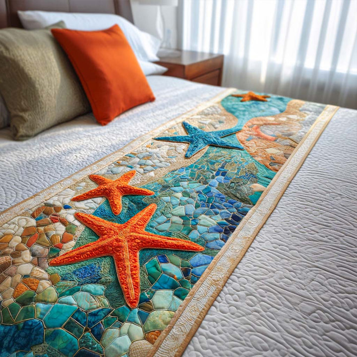 Ocean Quilted Bed Runner