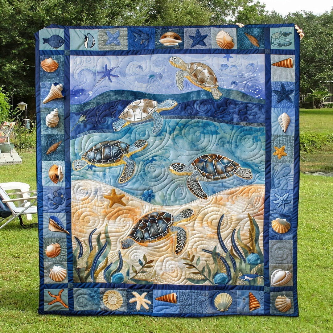 Ocean Turtle Quilted Blanket