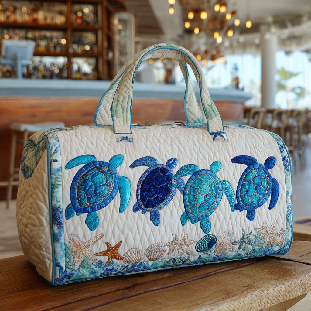 Ocean Turtle Quilted Duffle Bag