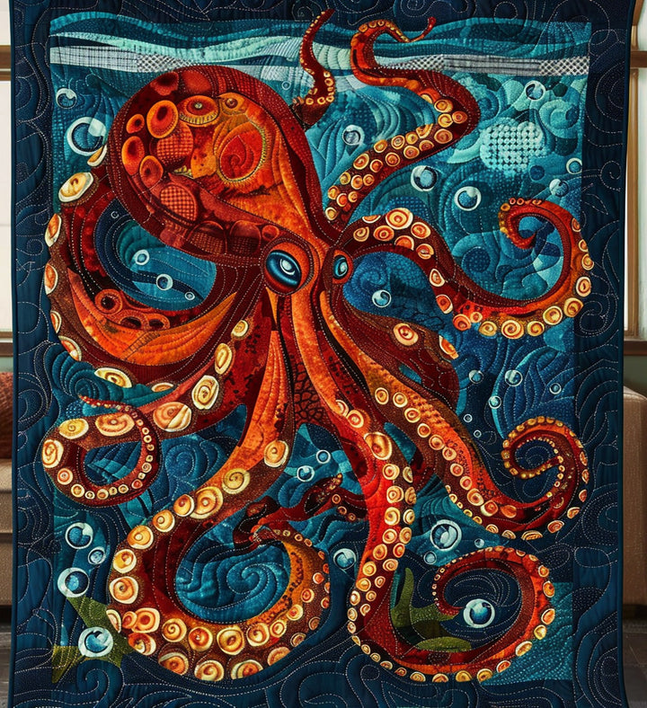Octopus Mystique Quilted Blanket