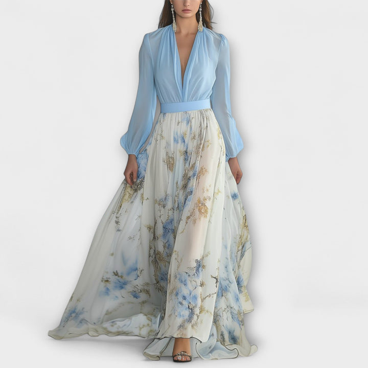 Harper - Shiny floral maxi dress