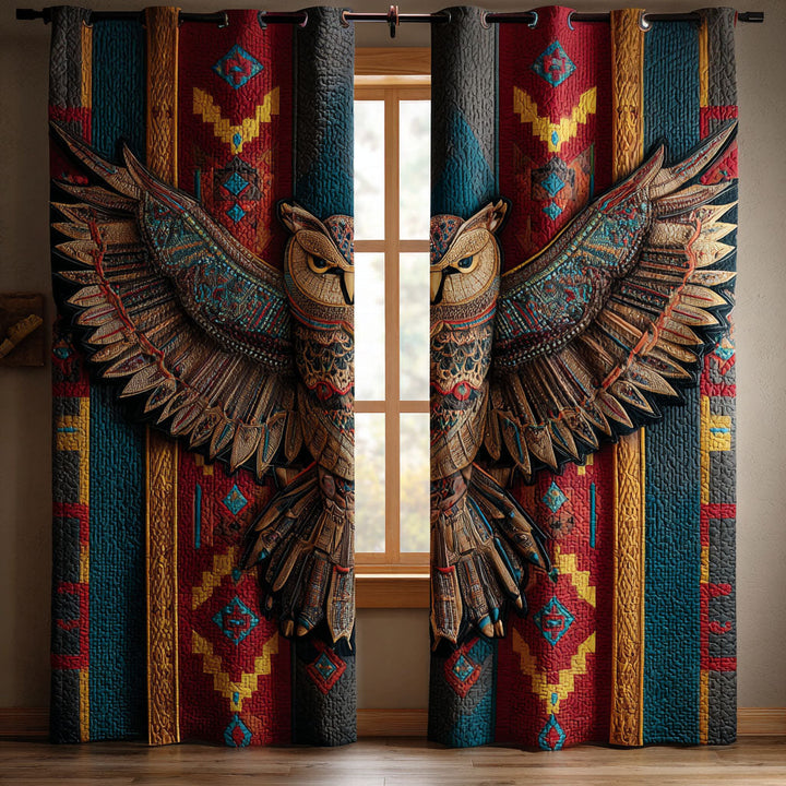 Owl Watch Quilted Curtains