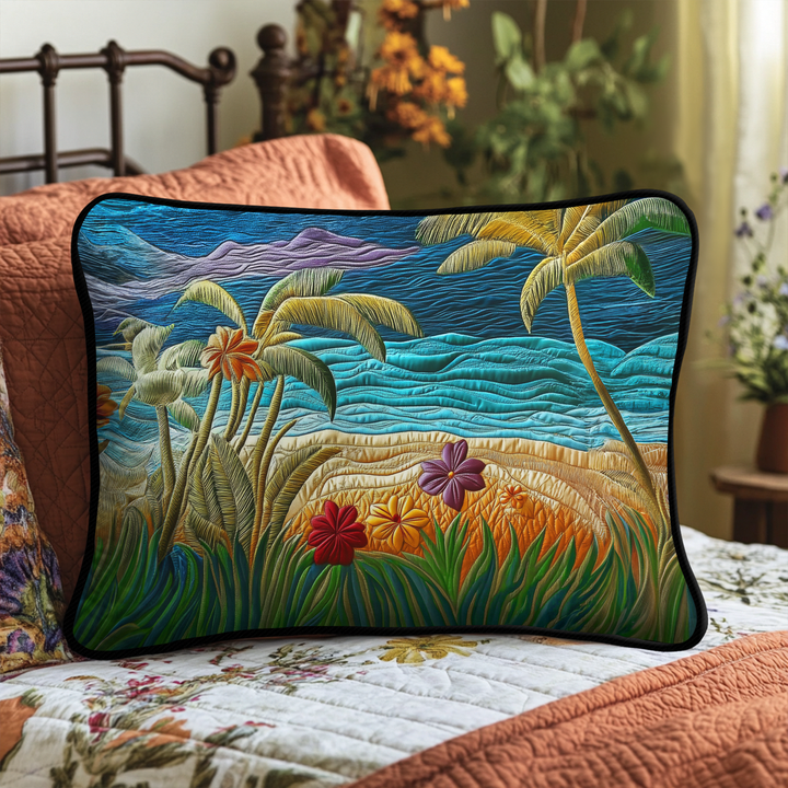 Palm Haven Quilted Bedding Pillow Case