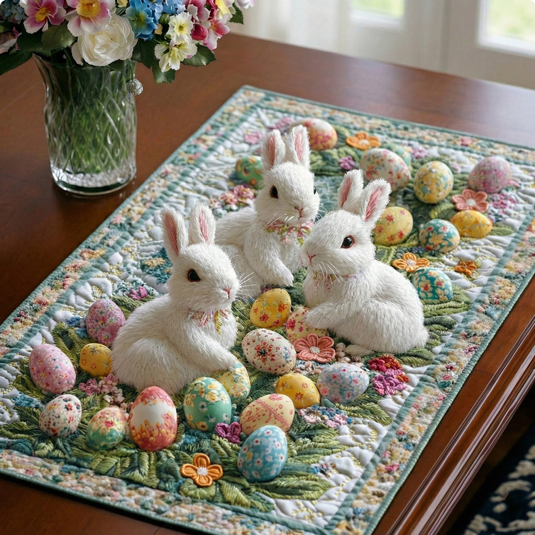 Pastel Bunny Bloom Quilted Placemat