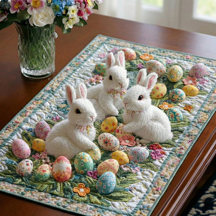 Pastel Bunny Bloom Quilted Placemat
