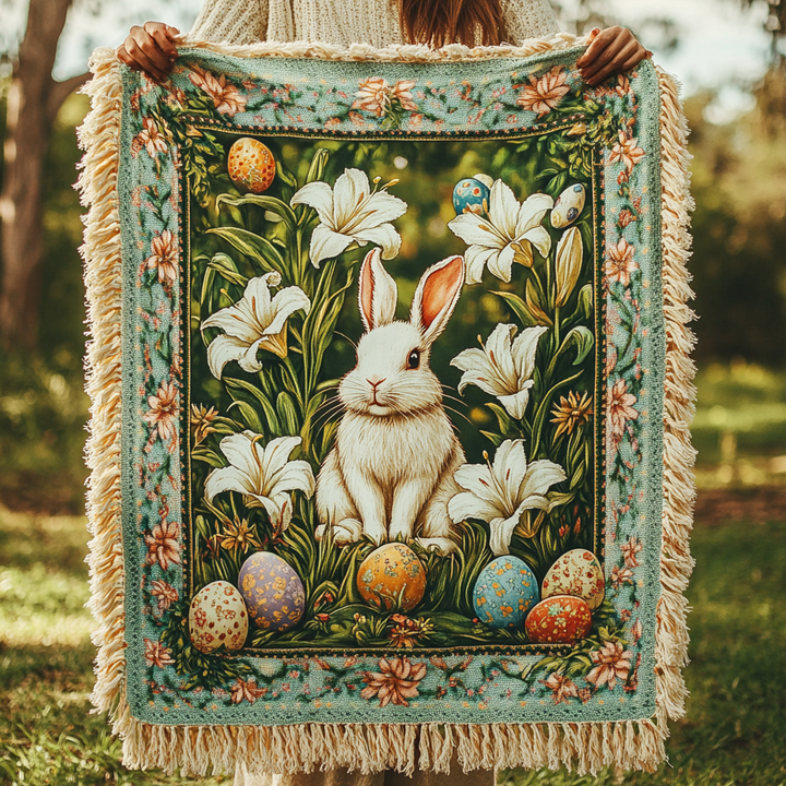 Pastel Meadow Woven Sofa Blanket