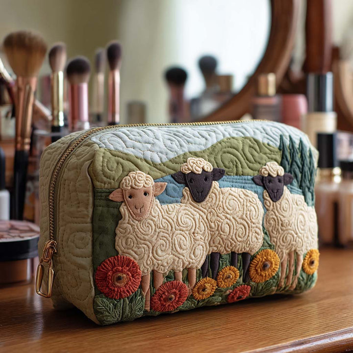 Sheep Quilted Makeup Bag