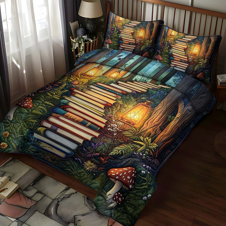 Pathway Of Stories 3-Piece Quilted Bedding Set