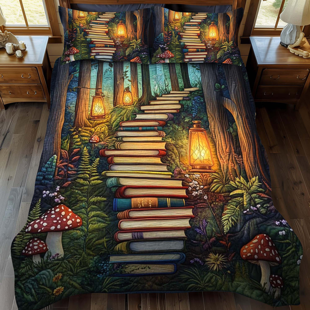 Pathway Of Stories 3-Piece Quilted Bedding Set