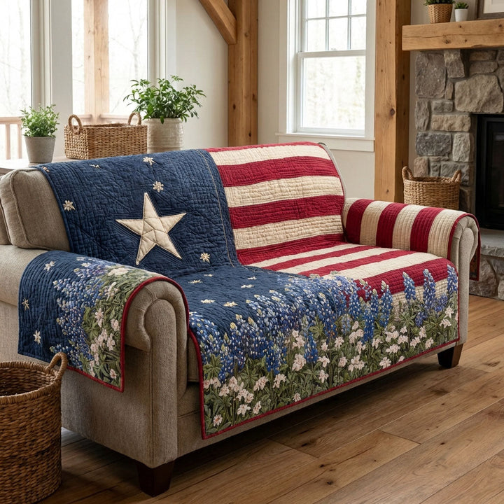 Patriot Garden Quilted Sofa Cover