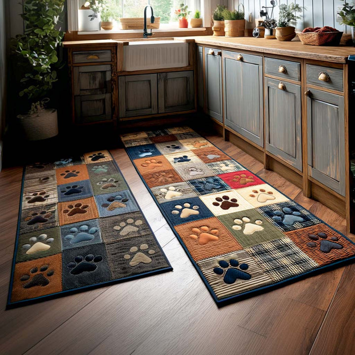 Paw Print Bliss Kitchen Area Rug