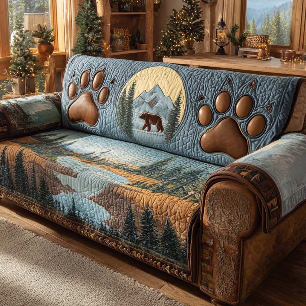 Bear Quilted Sofa Cover