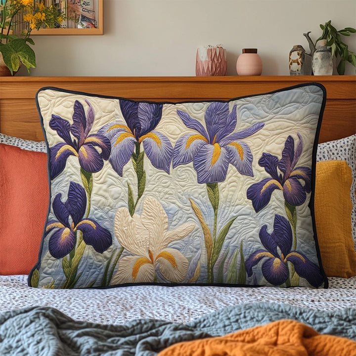 Peaceful Iris Quilted Bedding Pillow Case