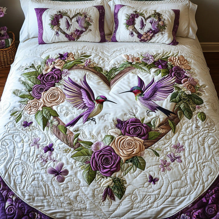 Hummingbird Quilted Bedding Set