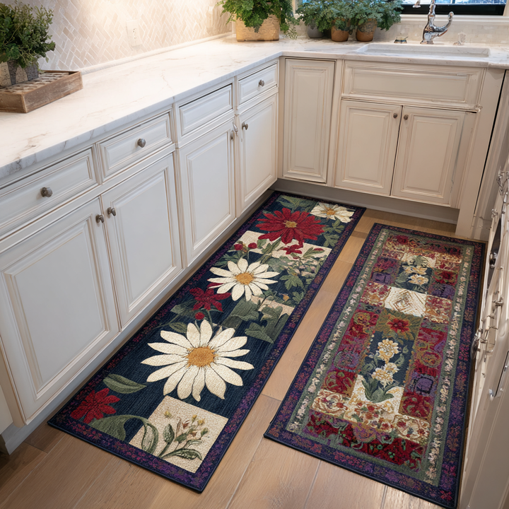 Petal Harmony Kitchen Area Rug
