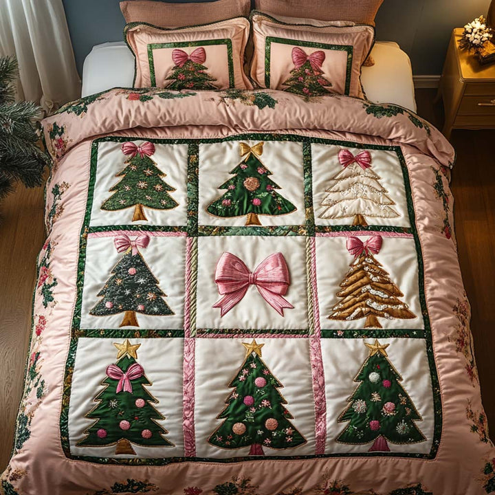 Pink Elegance 3-Piece Quilted Bedding Set