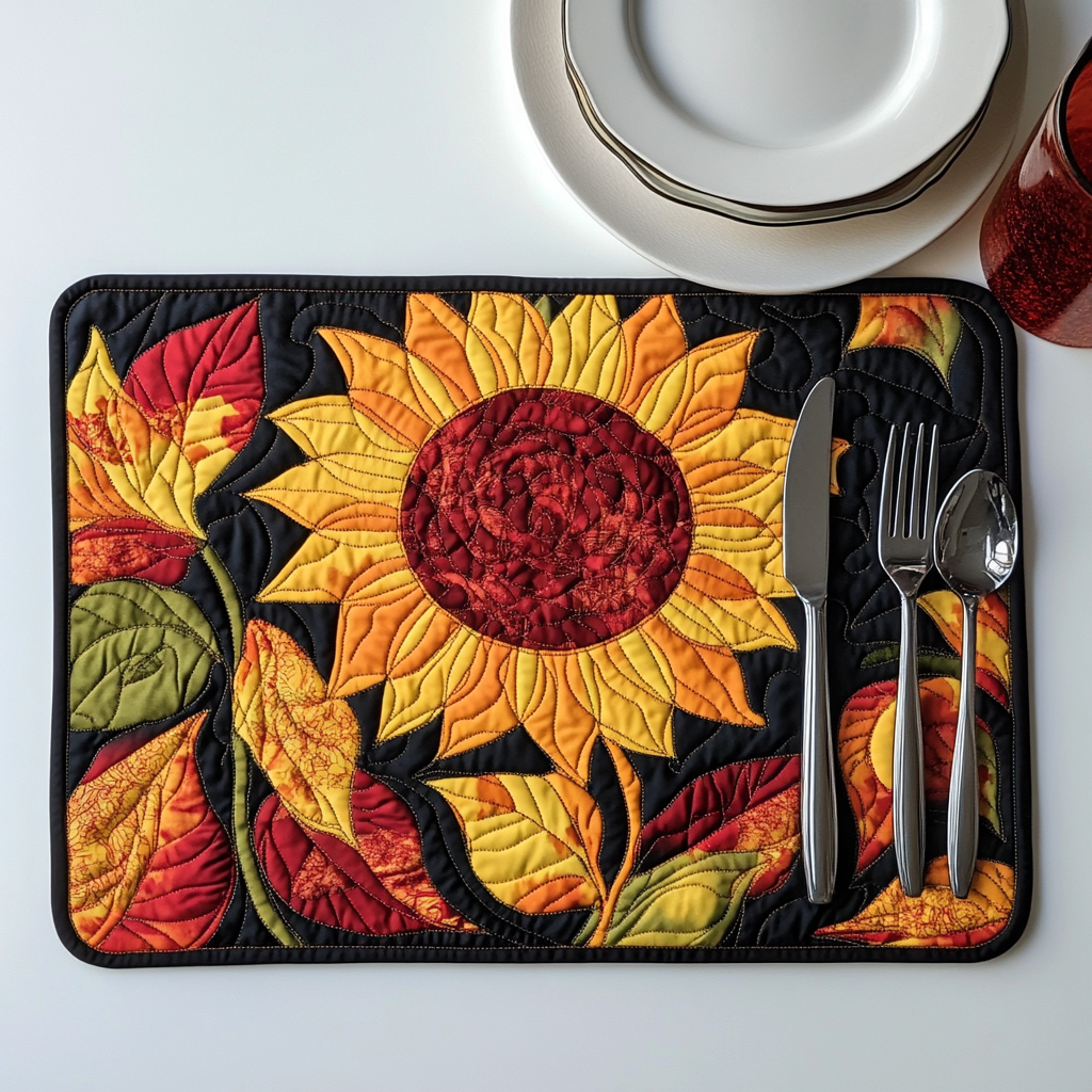 Playful Sunflowers Quilted Placemat