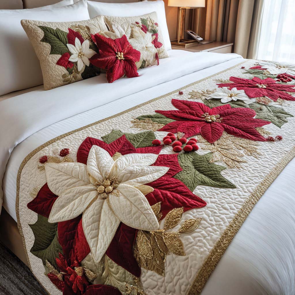 Christmas Quilted Bed Runner