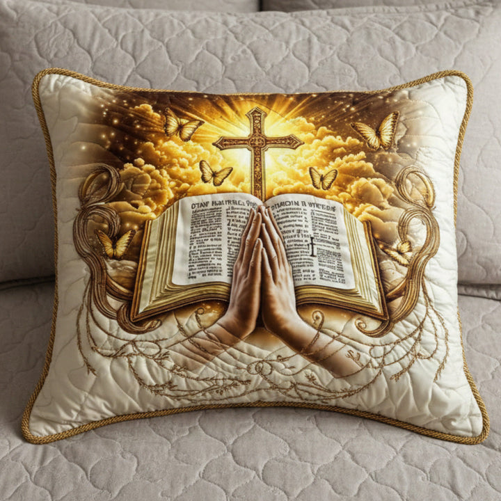 Prayer and Scripture Quilted Bedding Pillow Case