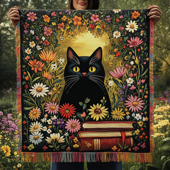 Purrfectly Mysterious Woven Sofa Blanket