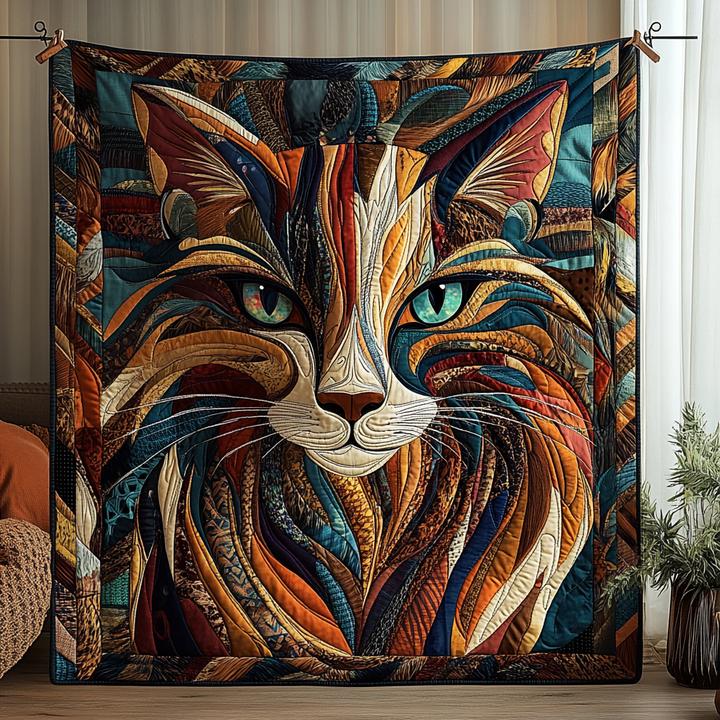 Purrs And Patches Quilted Blanket