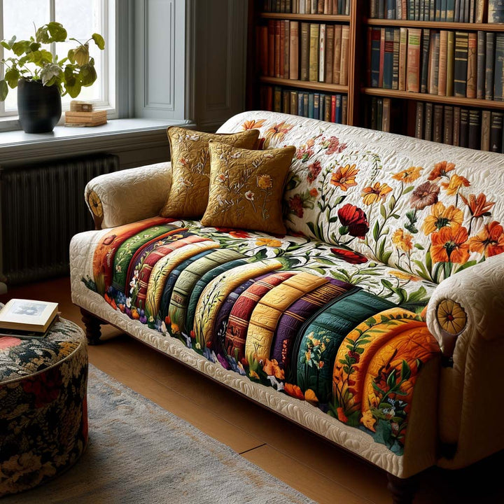 Quiet Pages Quilted Sofa Cover
