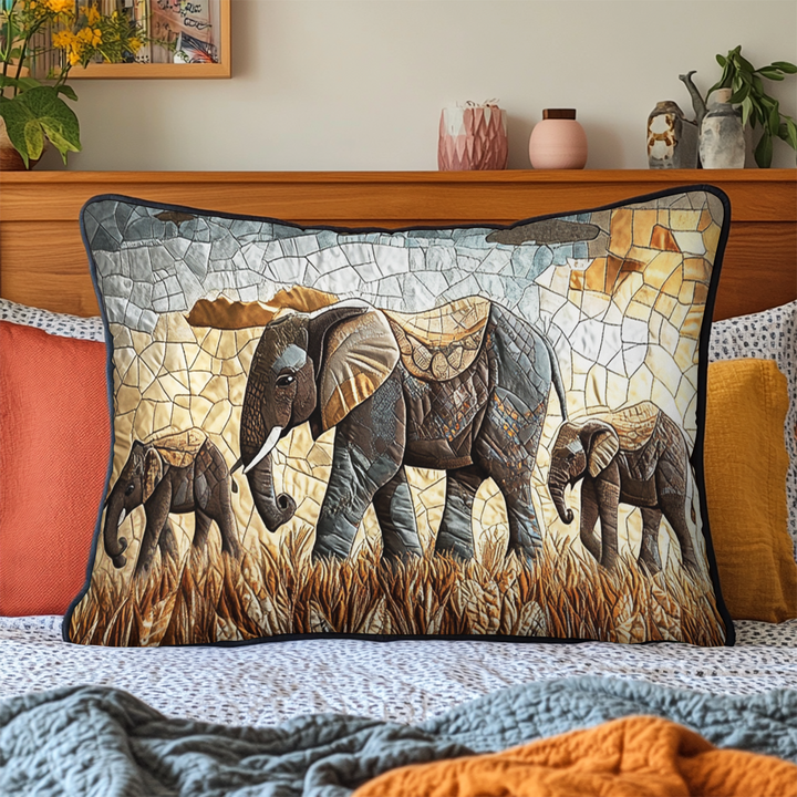 Elephant Dreams Quilted Bedding Pillow Case
