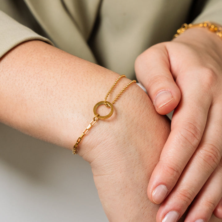 Gold Tennis bracelet in a box