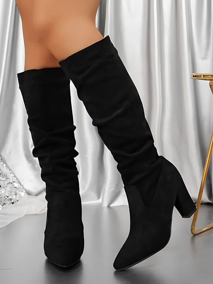 Pointed Knee-High Boots