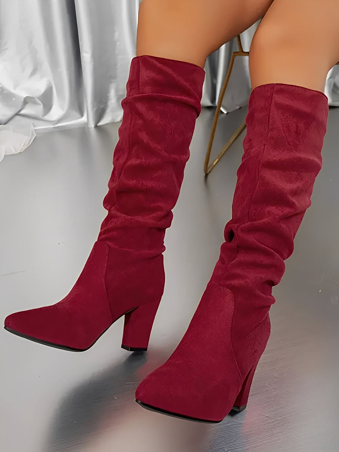 Pointed Knee-High Boots