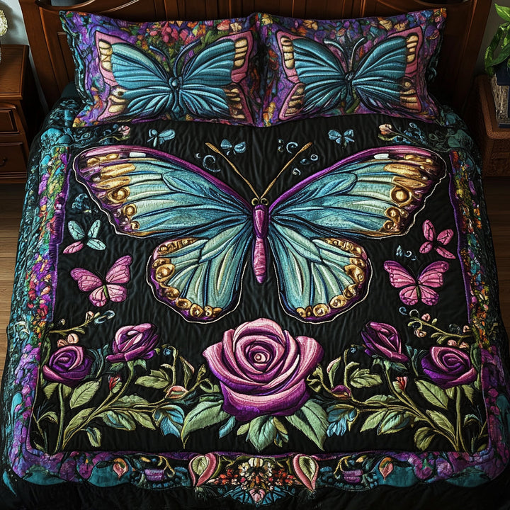 Butterfly Quilted Bedding Set